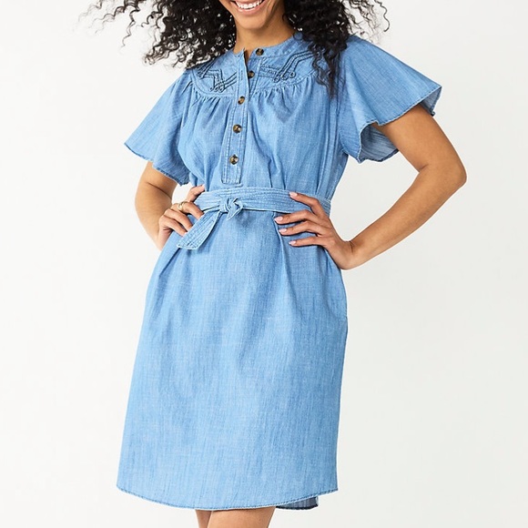 B6 Flutter Sleeve Dress - Picture 1 of 4